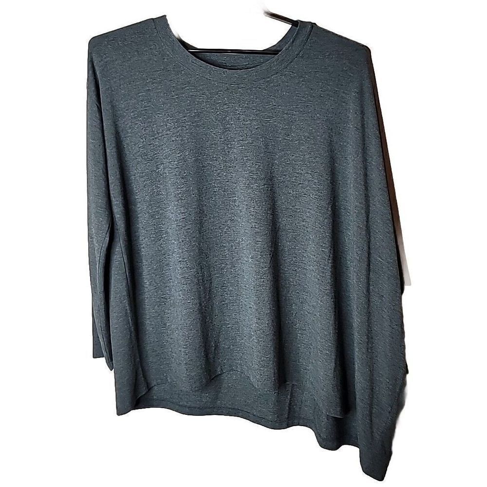Soft Surroundings Women's Gray Boxy Lagenlook Shirt Size Large t74